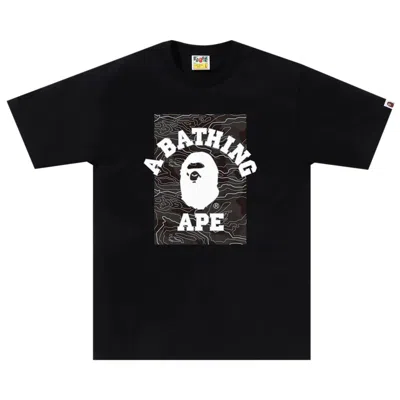 BAPE BAPE LAYERED LINE CAMO ON COLLEGE TEE 'BLACK/BLACK'