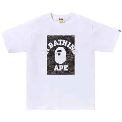 BAPE BAPE LAYERED LINE CAMO ON COLLEGE TEE 'WHITE/BLACK'