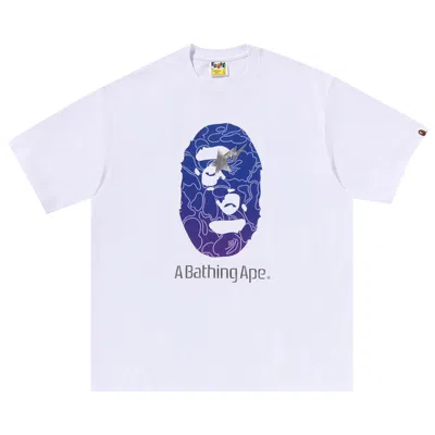 BAPE BAPE LINE CAMO APE HEAD RELAXED FIT TEE 'WHITE'