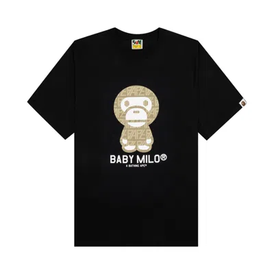 BAPE BAPE LOGO MONOGRAM BABY MILO TEE 'BLACK/BEIGE'