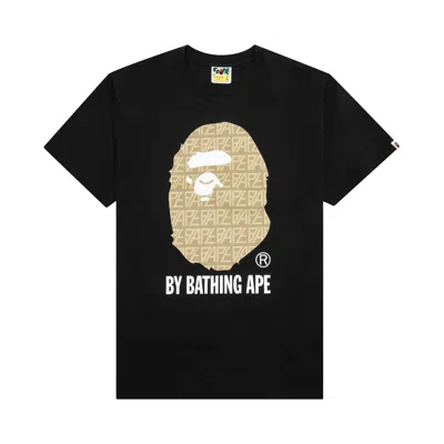 BAPE BAPE LOGO MONOGRAM BY BATHING APE TEE 'BLACK/BEIGE'