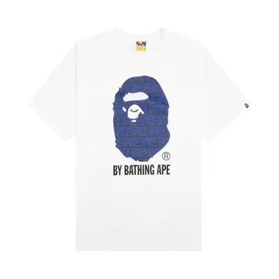 BAPE BAPE LOGO MONOGRAM BY BATHING APE TEE 'WHITE/NAVY'