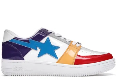 BAPE MEN'S A BATHING APE BAPE STA LOW CRAZY SNEAKERS IN WHITE