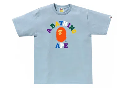BAPE MEN'S BAPE COLORS COLLEGE TEE SHIRT (SS24) IN SAX