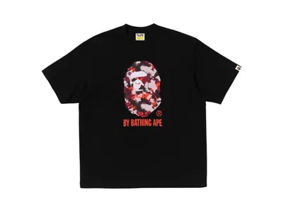 BAPE MEN'S BAPE MAP CAMO BY BATHING APE RELAXED FIT TEE SHIRT IN BLACK