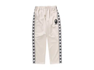 BAPE MEN'S BAPE RELAXED FIT TRACK PANTS IN IVORY