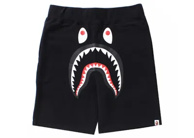 BAPE MEN'S BAPE SHARK SWEAT SHORTS IN BLACK