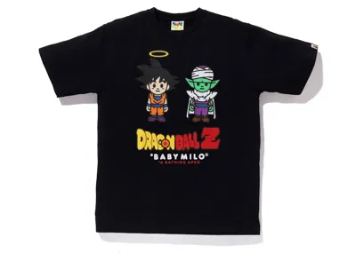 BAPE MEN'S BAPE X DRAGON BALL Z SON GOKU & PICCOLO BABY MILO TEE SHIRT IN BLACK