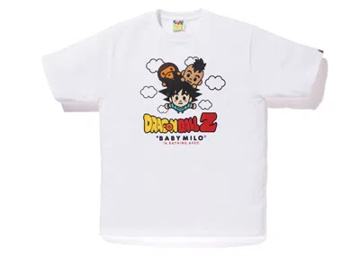 BAPE MEN'S BAPE X DRAGON BALL Z SON GOKU & UUB BABY MILO TEE SHIRT IN WHITE