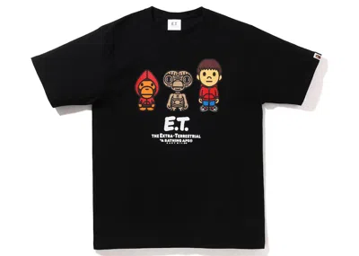 BAPE MEN'S BAPE X E.T. BABY MILO TEE SHIRT IN BLACK