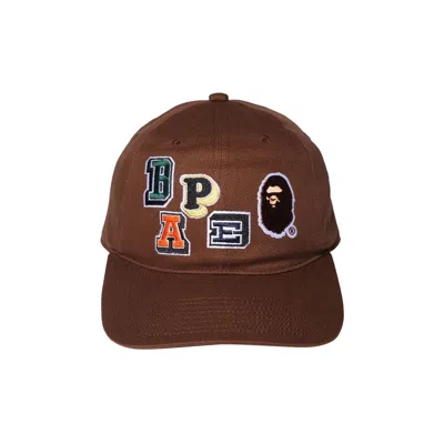 BAPE BAPE MULTI FONTS PATCH PANEL CAP 'BROWN'