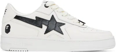 BAPE OFF-WHITE & BLACK 'BAPE' STA ICON SNEAKERS