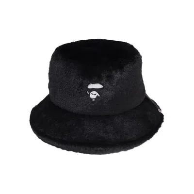 BAPE BAPE ONE POINT FUR BUCKET HAT 'BLACK'