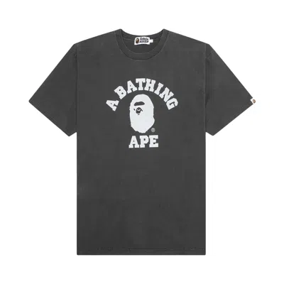 BAPE BAPE PIGMENT DYED COLLEGE RELAXED FIT TEE 'BLACK'