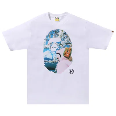 BAPE BAPE SAKURA APE HEAD PHOTO TEE #1 'WHITE'