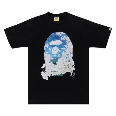 BAPE BAPE SAKURA PHOTO APE HEAD TEE 'BLACK'