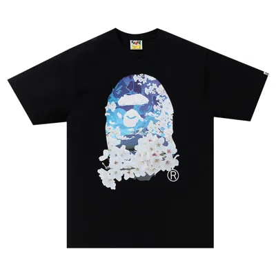 BAPE BAPE SAKURA PHOTO APE HEAD TEE 'BLACK'