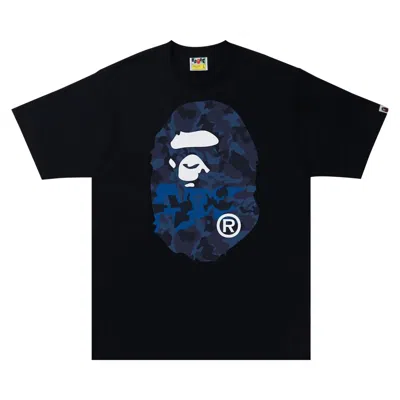 BAPE BAPE SAND CAMO BIG APE HEAD TEE 'BLACK/NAVY'