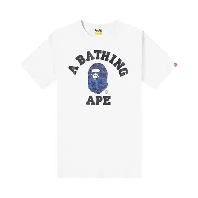BAPE BAPE SAND CAMO COLLEGE TEE 'WHITE/NAVY'