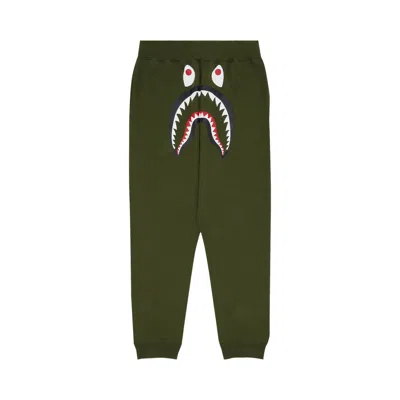 BAPE BAPE SHARK SWEAT PANTS 'OLIVE' | GREEN | MEN'S SIZE L