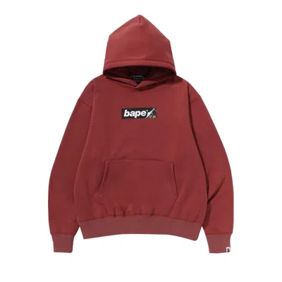 BAPE BAPE SMOOTH LOGO RELAXED FIT HOODIE 'BURGUNDY'