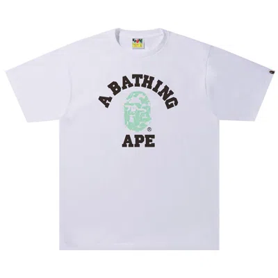 BAPE BAPE TEXT CODE CAMO COLLEGE TEE 'WHITE'