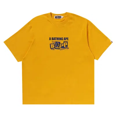 BAPE BAPE TEXT GRAPHIC TEE 'YELLOW'