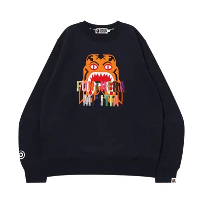 BAPE BAPE TIGER EMBROIDERY CREWNECK 'NAVY'