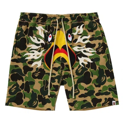 BAPE BAPE X READYMADE ABC CAMO EAGLE WIDE SWEAT SHORTS 'GREEN'