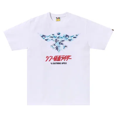 BAPE BAPE X SHIN KAMEN RIDER SHOCKER EMBLEM TEE 'WHITE/BLUE'