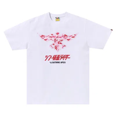 BAPE BAPE X SHIN KAMEN RIDER SHOCKER EMBLEM TEE 'WHITE/PINK'