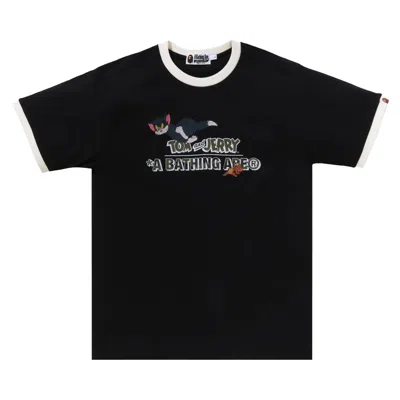 BAPE BAPE X TOM AND JERRY 85TH RINGER TEE 'BLACK' | MEN'S SIZE S