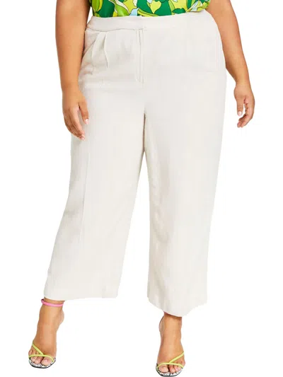 BAR III PLUS WOMENS TEXTURED POCKETS WIDE LEG PANTS