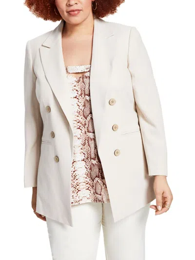 BAR III PLUS WOMENS TEXTURED SUIT SEPARATE DOUBLE-BREASTED BLAZER
