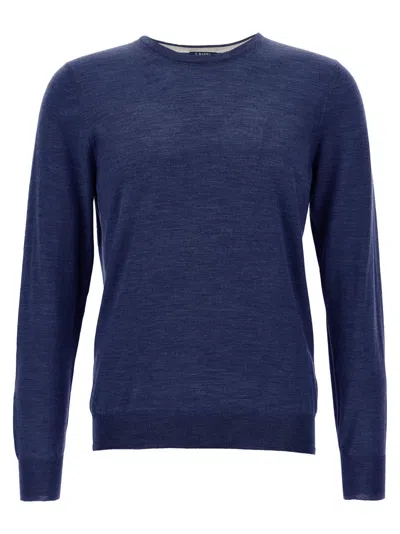 BARBA NAPOLI MEN BLUE CREW-NECK SWEATER, XL LUXURY SWEATERS & KNITWEAR FOR MEN DARVEYS