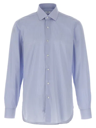 BARBA NAPOLI MEN LIGHT BLUE STRIPED SHIRT, XL LUXURY SHIRTS FOR MEN DARVEYS