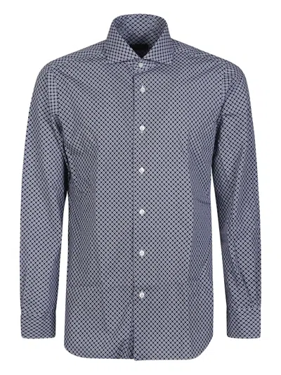 BARBA NAPOLI GEOMETRIC COTTON SHIRT