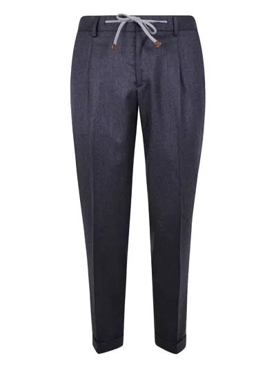BARBA NAPOLI PLEATED DRAWSTRING TROUSERS