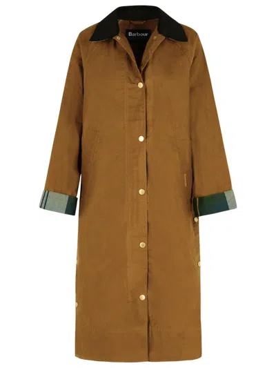 BARBOUR BARBOUR 'ETTIE' BROWN COTTON TRENCH COAT