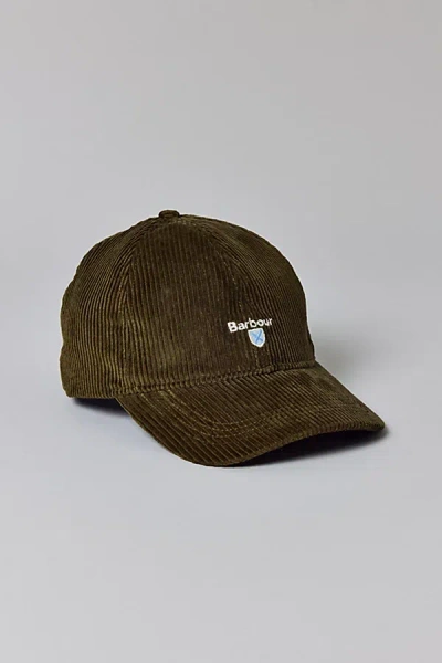 BARBOUR PRESTON CORD BASEBALL HAT IN OLIVE, MEN'S AT URBAN OUTFITTERS