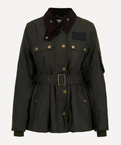 BARBOUR BARBOUR WOMEN'S X ERDEM ARCHIVE OLIVE CONSTANCE WAXED JACKET