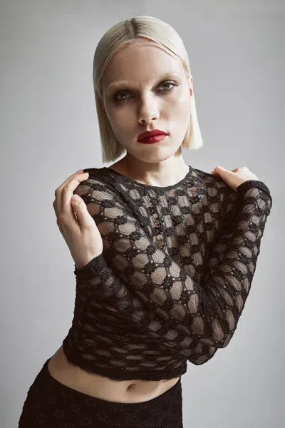 BARDOT ADONI SHEER LONG SLEEVE TOP