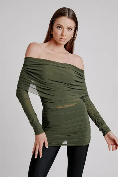 BARDOT CAMELIA MESH TOP