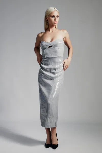 BARDOT CERISE SEQUIN MIDI DRESS