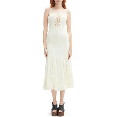 BARDOT BARDOT DELANY LACE SLEEVELESS BUBBLE HEM MIDI DRESS
