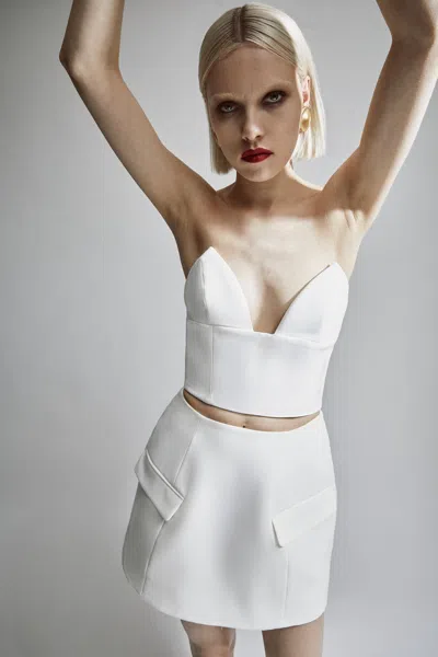 BARDOT DELPHI STRAPLESS CROP TOP