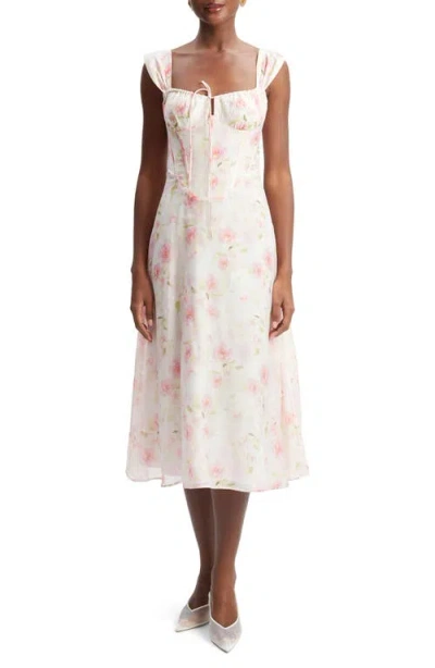 BARDOT BARDOT ESRA FLORAL CORSET MIDI DRESS