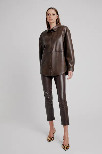BARDOT JAEDON VEGAN LEATHER SHIRT