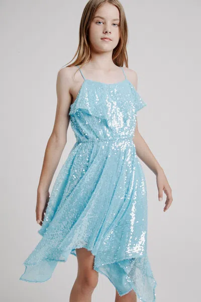 BARDOT JUNIOR GIRLS ADDY SEQUIN HANKY DRESS