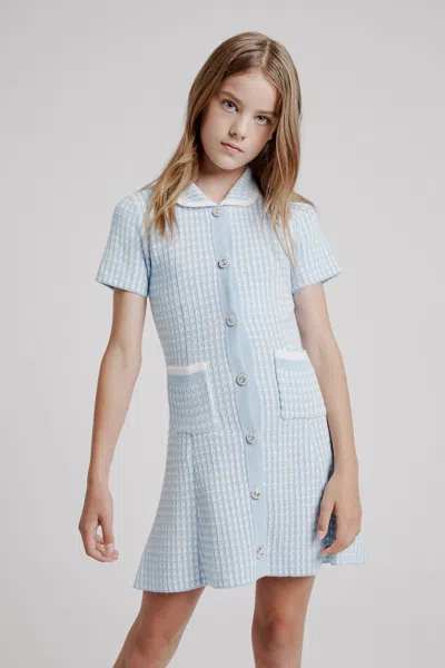 BARDOT JUNIOR GIRLS GINGHAM KNIT DRESS